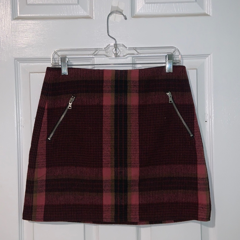 Gap Red Plaid Mini Skirt